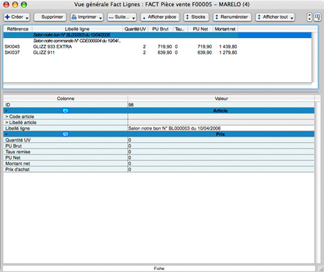 Facture dans 8sens Gestion Commerciale