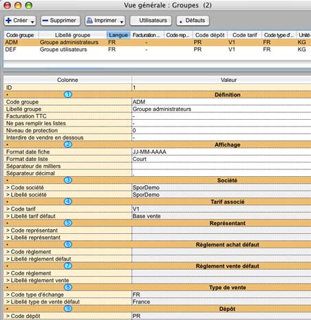 8sens gestion commerciale: les utilisateurs