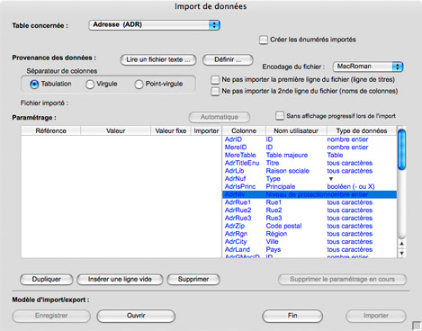 Modle d'import dans 8sens Gestion Commerciale