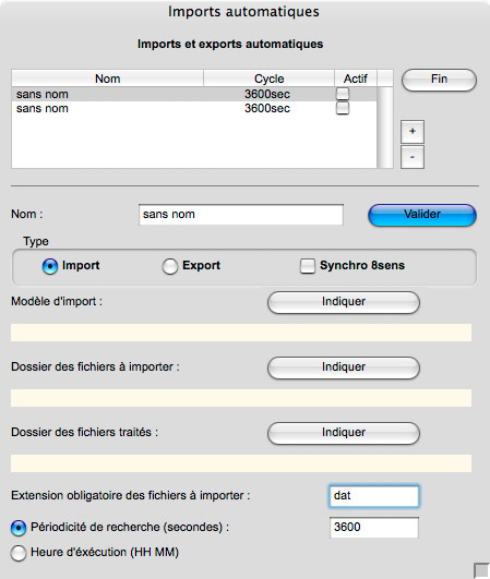 Import automatique