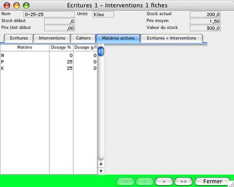 Les matires actives dans le logiciel agricole Agri4D