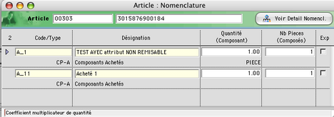 EquaPro: la nomenclature