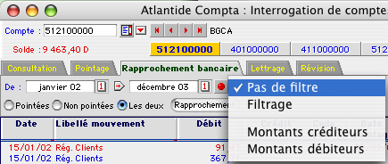 Interrogation de compte comptable dans Ciel Compta Mac