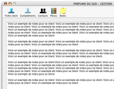 Cogilog Gestion: notes sur une fiche client