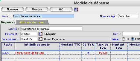 Ciel Compta librale Mac : la saisie du modle