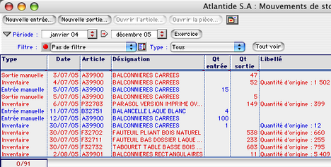 Les mouvements de stock dans Ciel Gestion commerciale Mac