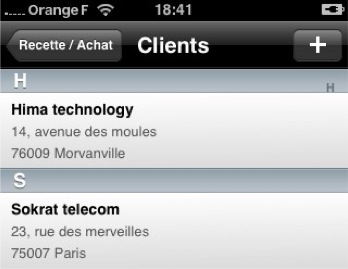 Liste des clients Liste des clients