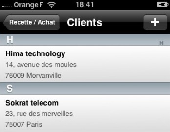 Liste des clients