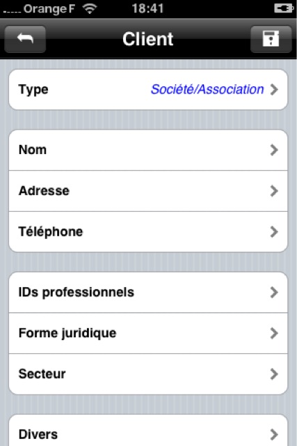 Fiche client