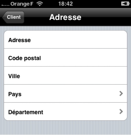 Adresse du client