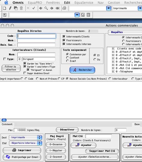 Logiciel de gestion EquaServices: le requêteur