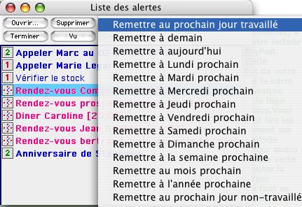 Ciel professionnel indpendant Mac : remettre un RDV