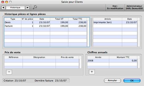 Argest 10.0 * : Historique du client - Champs personnaliss - Contacts de l'entreprise cliente (3) -- 18/01/08