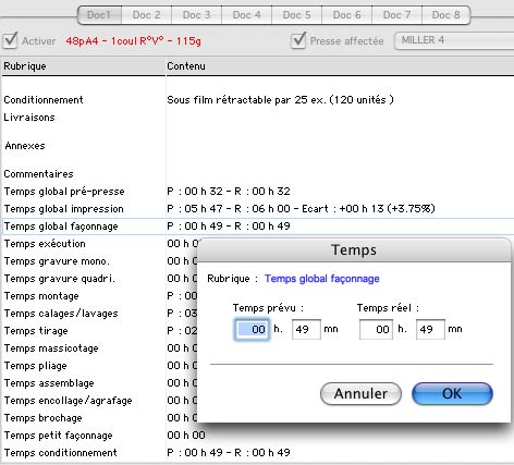 cadratin: calcul des temps de production en imprimerie