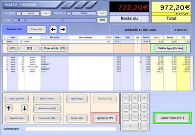 module de caisse de KinHelios TPV