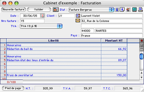 logiciel ciel compta liberale mac: la saisie de facture