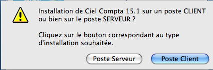 Installation du logiciel Ciel sur le poste serveur ou le poste client