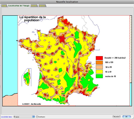 Positionner une carte gographique dans une autre avec Ciel Gestion Commerciale Mac *