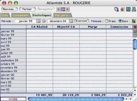 Une fiche reprsentant (vendeur) dans Ciel Gestion Commerciale