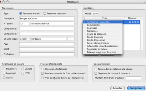 cogilog honoraires: fiche prestataire