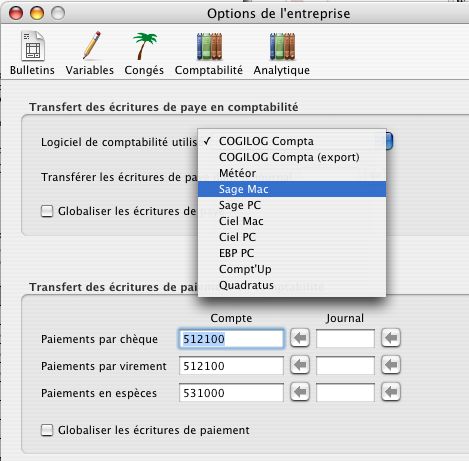Cogilog Paye Pro : Export Comptable - Communication entre les différents logiciels de Cogilog (5) -- 01/10/06