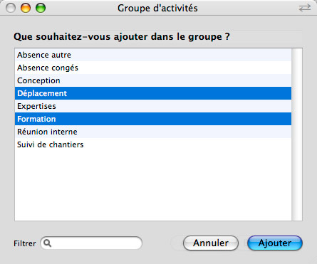 Les groupes d'activits