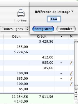 Le code du lettrage dans Cogilog Compta