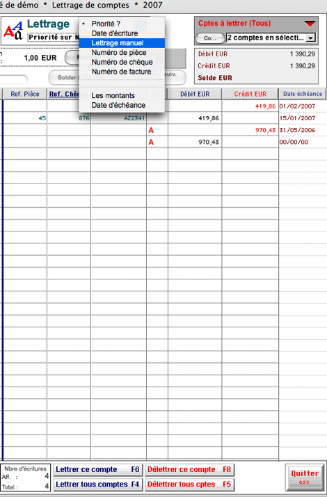 Compt'up 4: Optimisations de saisie pour le lettrage et le rapprochement bancaire (2) -- 17/11/07