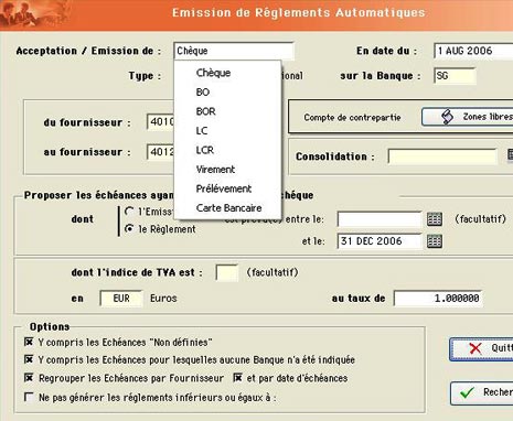 equacompta: mission de rglement automatique