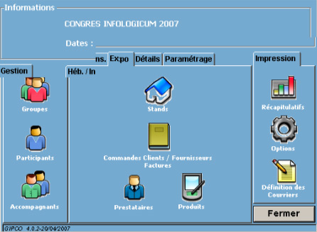 La gestion d'une expo dans Gipco *