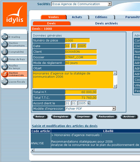 Idylis Gestion Commerciale PME