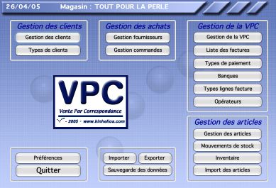 KinHelios VPC: Logiciel de Vente Par Correspondance -- 26/04/05