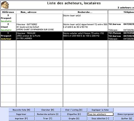 immo image: liste des acheteurs