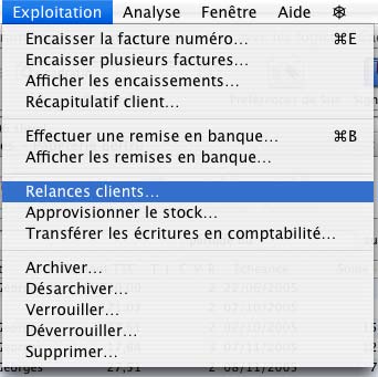 logiciel mac cogilog gestion: les relances clients