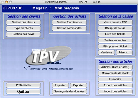 KinHelios TPV, le logiciel de caisse complet pour Mac ! : Grilles de tailles - Caisses en réseau (1) -- 21/09/06