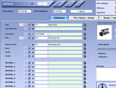 fiche article de kinhelios tpv