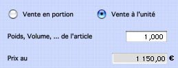 la vente au poids dans kinhelios tpv