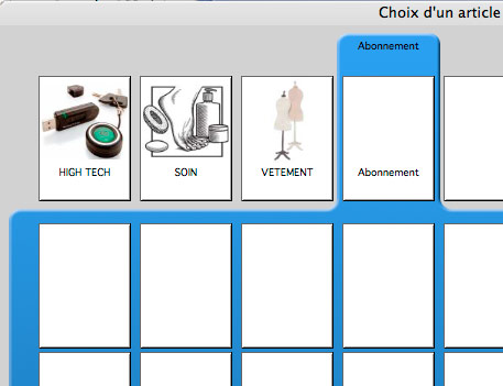 Choix d'un article d'abonnement en caisse