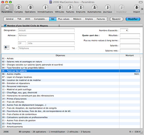 Paramtrage de la SCM dans LibCompta