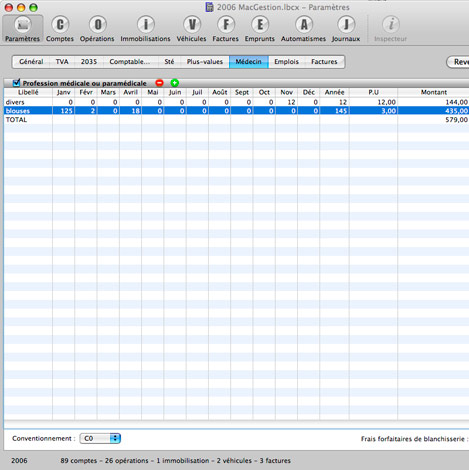 Les frais des mdecins et professions mdicales dans LibCompta