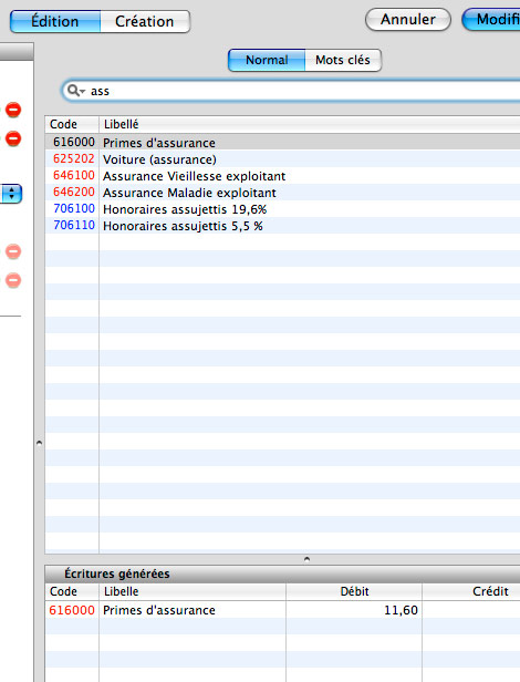 LibCompta* 2007: Saisie d'une criture complexe - Mots-cls - Recherche, duplication, et mmorisation d'une criture comptable (7) -- 12/11/07