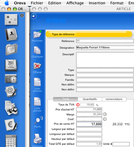 Oreva: Un ERP Mac intgrant le tlmarketing! (1) -- 03/08/05
