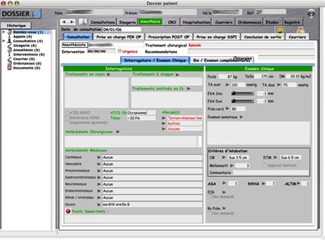 logiciel mac ortho + : anesthsie