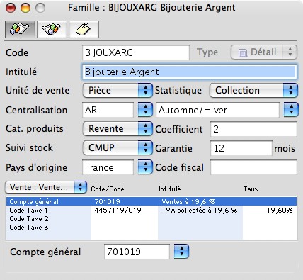 Sage Gestion Commerciale 30 v14 Mac : Familles d'articles - Duplication de famille - Conditionnement (4) -- 28/08/12