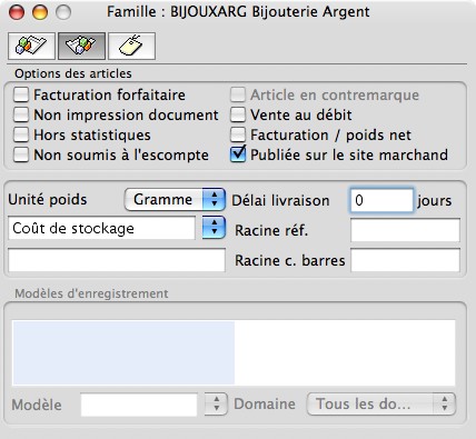 Sage Gestion Commerciale 30 v14 Mac : famille d'articles