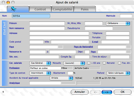 Ajout d'une fiche salari avec sPAIEctacle