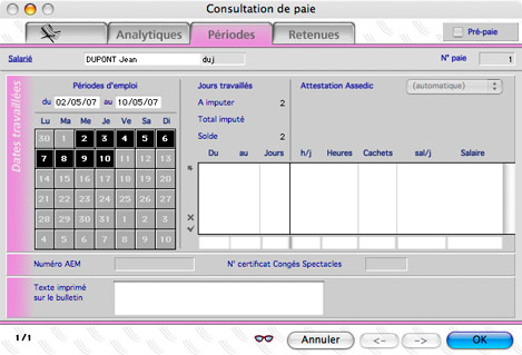 Calcul des retenues et des cotisations sociales dans un bulletin de paye