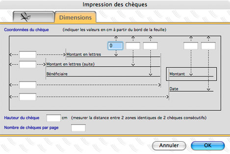 Impression du chque avec sPAIEctacle