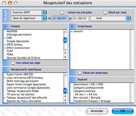 Les rcapitulatifs de cotisations