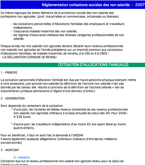 AgiSoft T_N_S: Rglementation - Forfait et prorata des charges sociales sur le dmarrage d'activit - ACCRE - Annes antrieures (3) -- 28/06/07